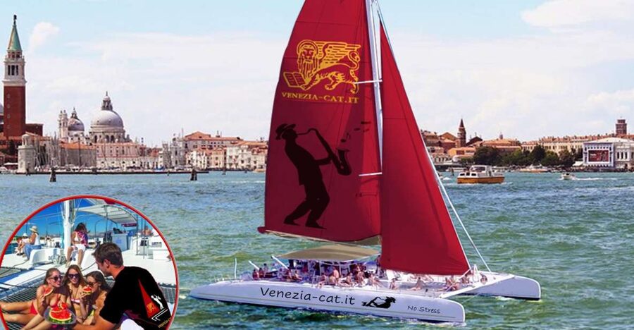 Venice: Lagoon Lunch Cruise on Catamaran - On Board: Cushions, Table Seating, and a Proper Chill Vibe