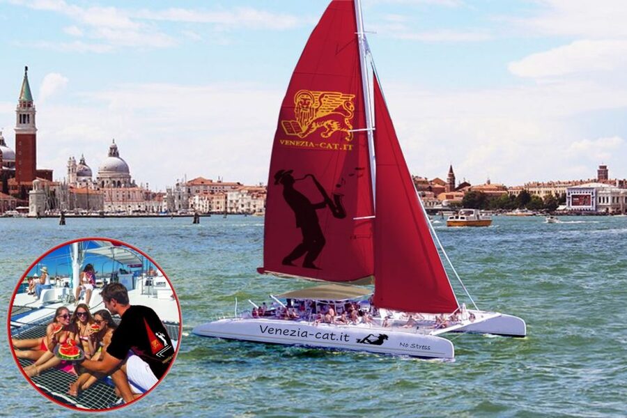 Venice: Lagoon Lunch Cruise on Catamaran - Getting to Riva dei Sette Martiri and Spotting the Red Sails