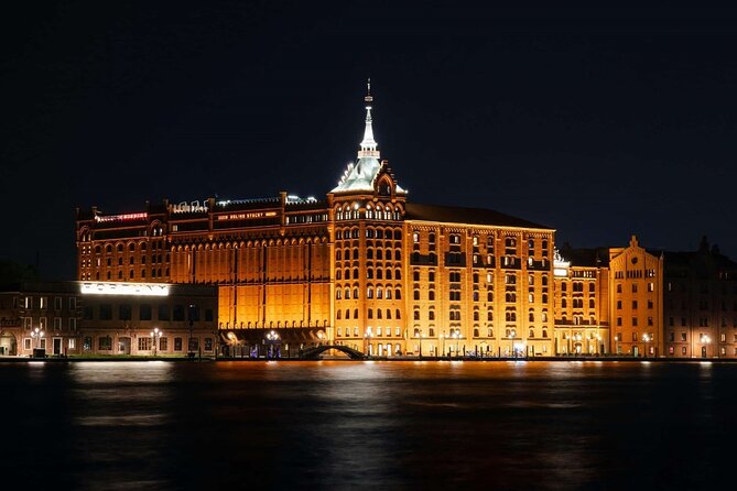 Venice Night Boat Tour from Zattere - San Marco Basin views: San Giorgio Maggiore and Giudecca in one frame